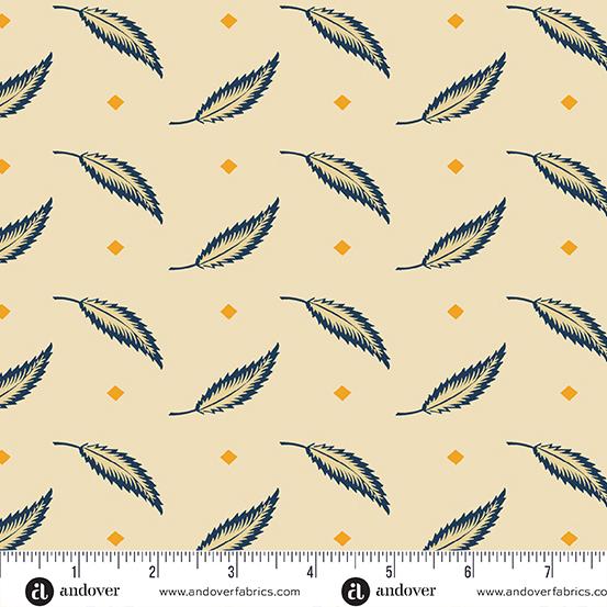 Andover Fabrics Indigo Cheddar 2, A-1140-L, Cream,