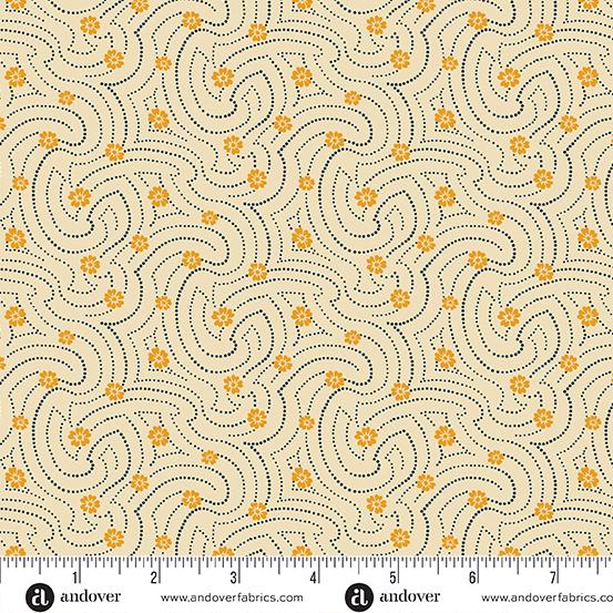 Andover Fabrics Indigo Cheddar 2, A-1141-L, Cream,