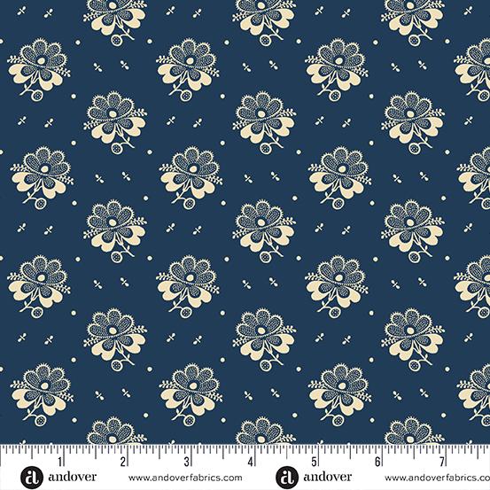 Andover Fabrics Indigo Cheddar 2, A-1143-B, Indigo,