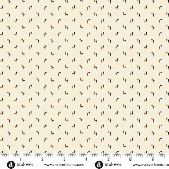Andover Fabrics Indigo Cheddar 2, A-1144-L, Cream,