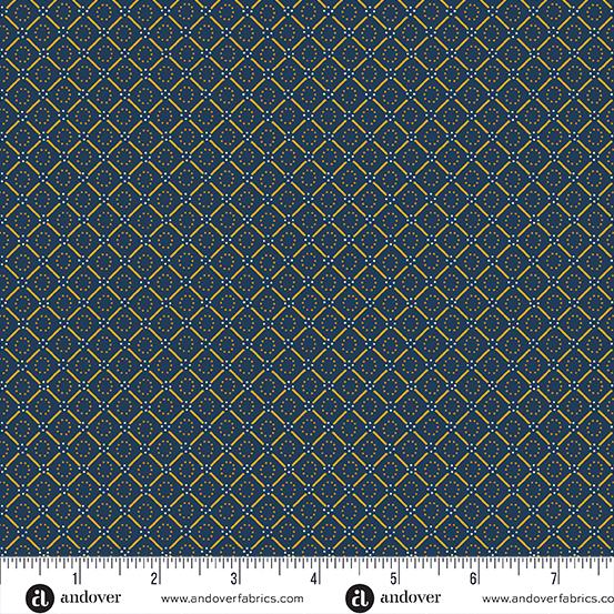 Andover Fabrics Indigo Cheddar 2, A-1145-B, Indigo,