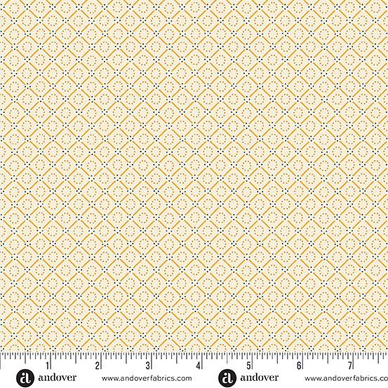 Andover Fabrics Indigo Cheddar 2, A-1145-L, Cream,