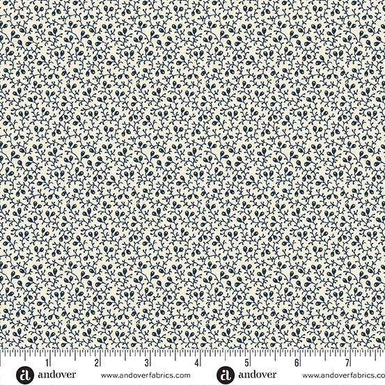 Andover Fabrics Indigo Cheddar 2, A-1147-L, Cream,