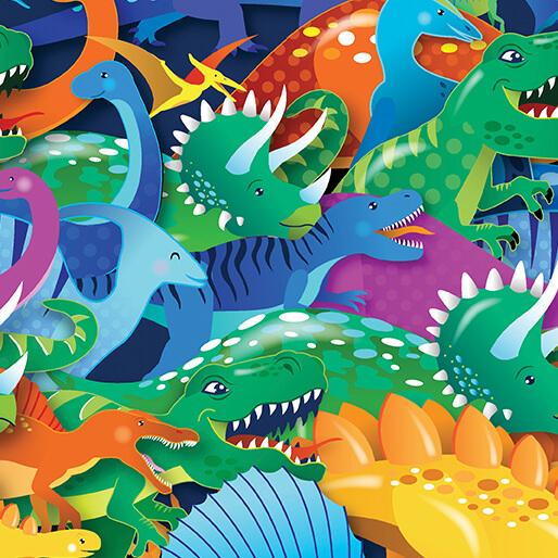 Benartex Dino Friends, 15403-99, Multi,