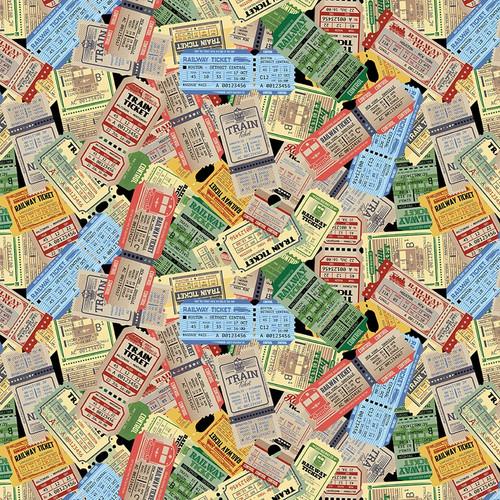 Blank Quilting Corp, Larry Grossman, On the Right Track, 3079-41, Cream