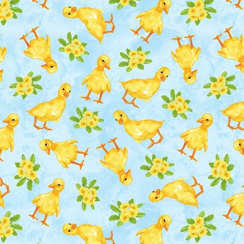 Blank Quilting Corp, Studio E, Spring is Hare, 3264-11 LT BLUE, Light Blue