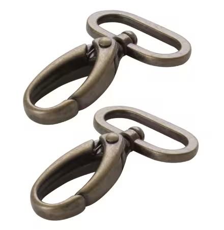 By Annie's, Swivel Hook, 1 in, Set of Two, Antique Brass, HAR1SWABTWO
