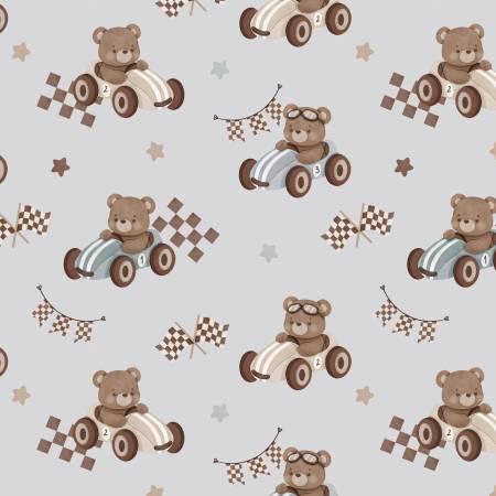 Camelot Fabrics, Racing Bears, 21251401-03, Grey,