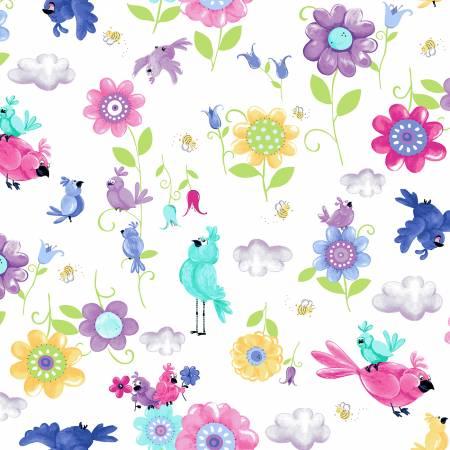 Clothwork, Birds & Buddies, SB20382-100, White