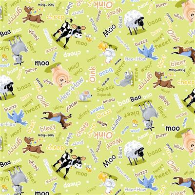 Clothworks Barnyard Blues, SB20415 815, Lime,