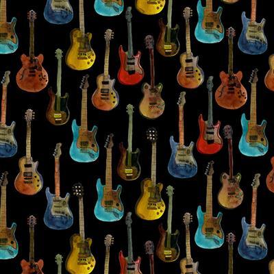 Clothworks Jammin', Y5022-3, Black,