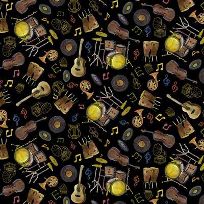 Clothworks Jammin', Y5025-3, Black,