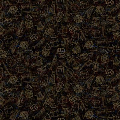 Clothworks Jammin', Y5027-16, Dark Brown,
