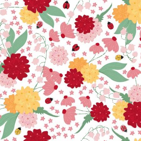 Clothworks, Meggs & Me, Ladybug Mania, Y3175-1, White