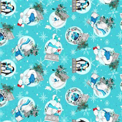 Clothworks Textiles Snow Drift, Y4200-101, Turquoise,