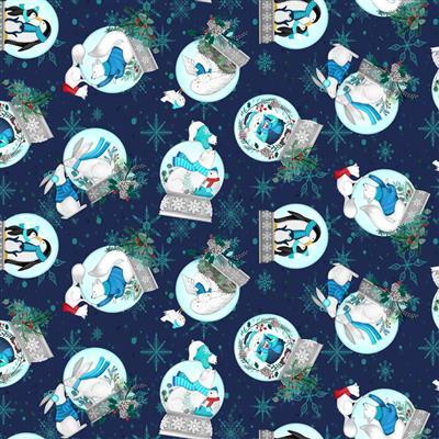 Clothworks Textiles Snow Drift, Y4200-53, Navy Blue,