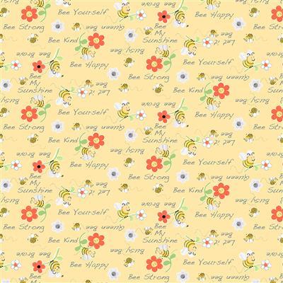 Clothworks Textiles Sweet Bees, SB20362-310, Yellow, Suzybee