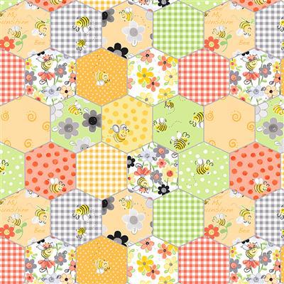 Clothworks Textiles Sweet Bees, SB20364-310, Yellow, Suzybee