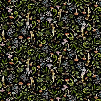 Clothworks Wild Wonders, Y4078-3, Black, Sue Zipkin