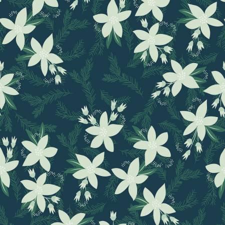 Clothworks, Yuletide, Y3283-105, Dark Teal