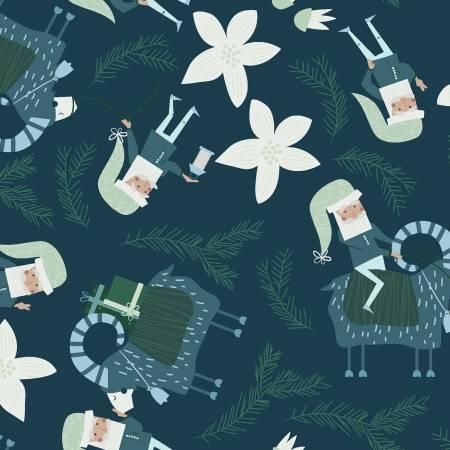 Clothworks, Yuletide, Y3284-105, Dark Teal