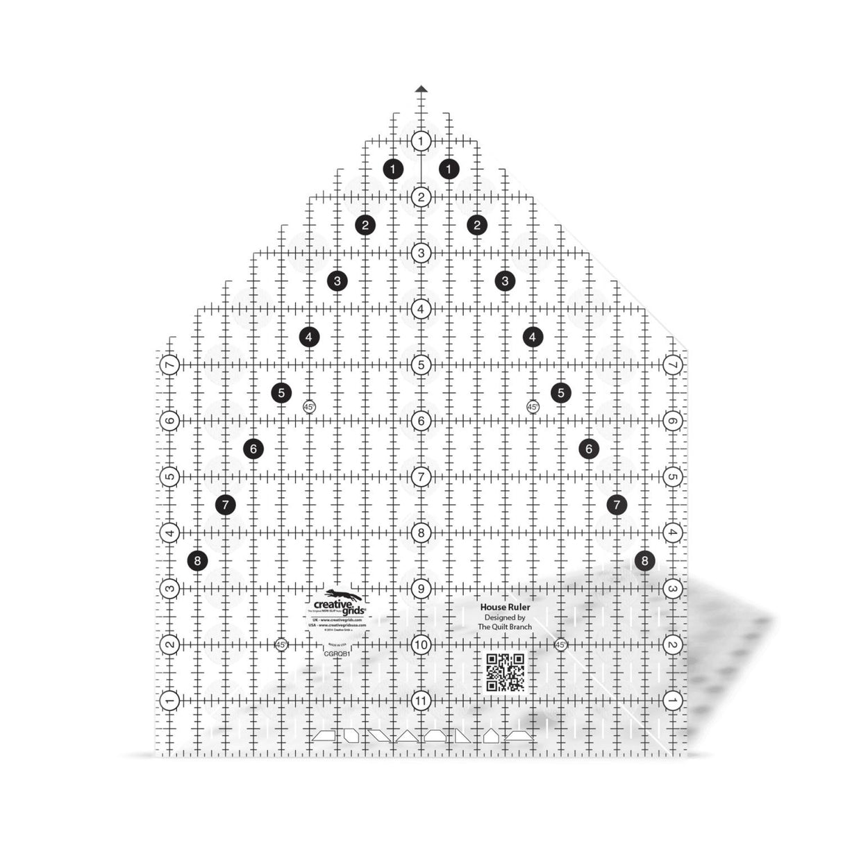 Creative Grids® 9 ½" x 12" House Ruler, CGRQB1