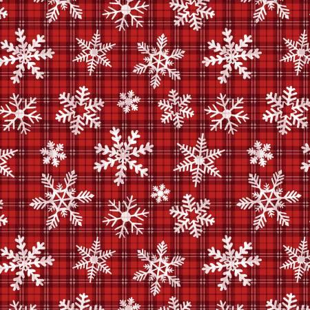 Red Snowflakes On Plaid