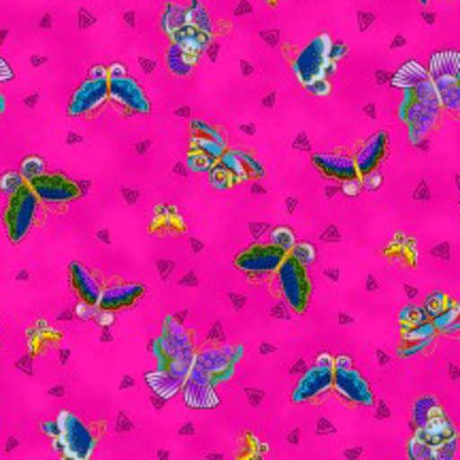 Feline Frolic - Butterflies, Y2800-77M, Fuchsia