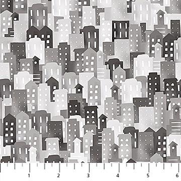 Figo Fabrics Little Builders, 91353-94, Gray,