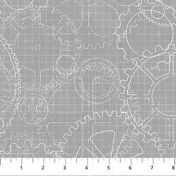Figo Fabrics Little Builders, 91357-92, Gray,
