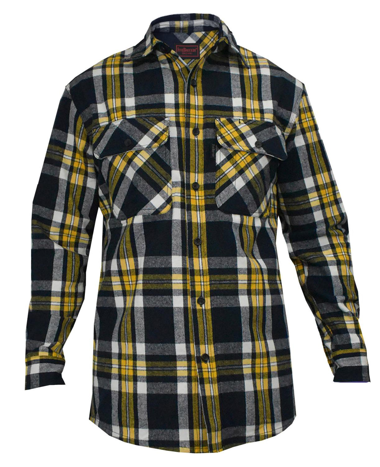 FiveBrother, Men's Heavyweight Regular Fit Western Flannel Snap Shirt, 5201 PL-2002, L