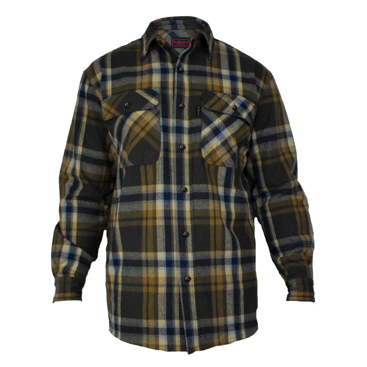 FiveBrother, Men's Heavyweight Regular Fit Western Flannel Snap Shirt, 5201 PL-2012, 3XLT