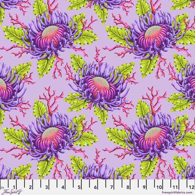 Free Spirit, Tula Pink, Floral Reef, Friends & Anemones, PWTP265.ULTRAVIOLET, Ultraviolet