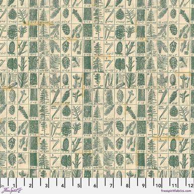 Freespirit Fabrics Holidays Past, PWTH204.GREEN, Green, Tim Holtz