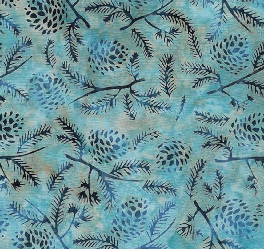 Island Batik Pinecones, 422106558, Light Lagoon