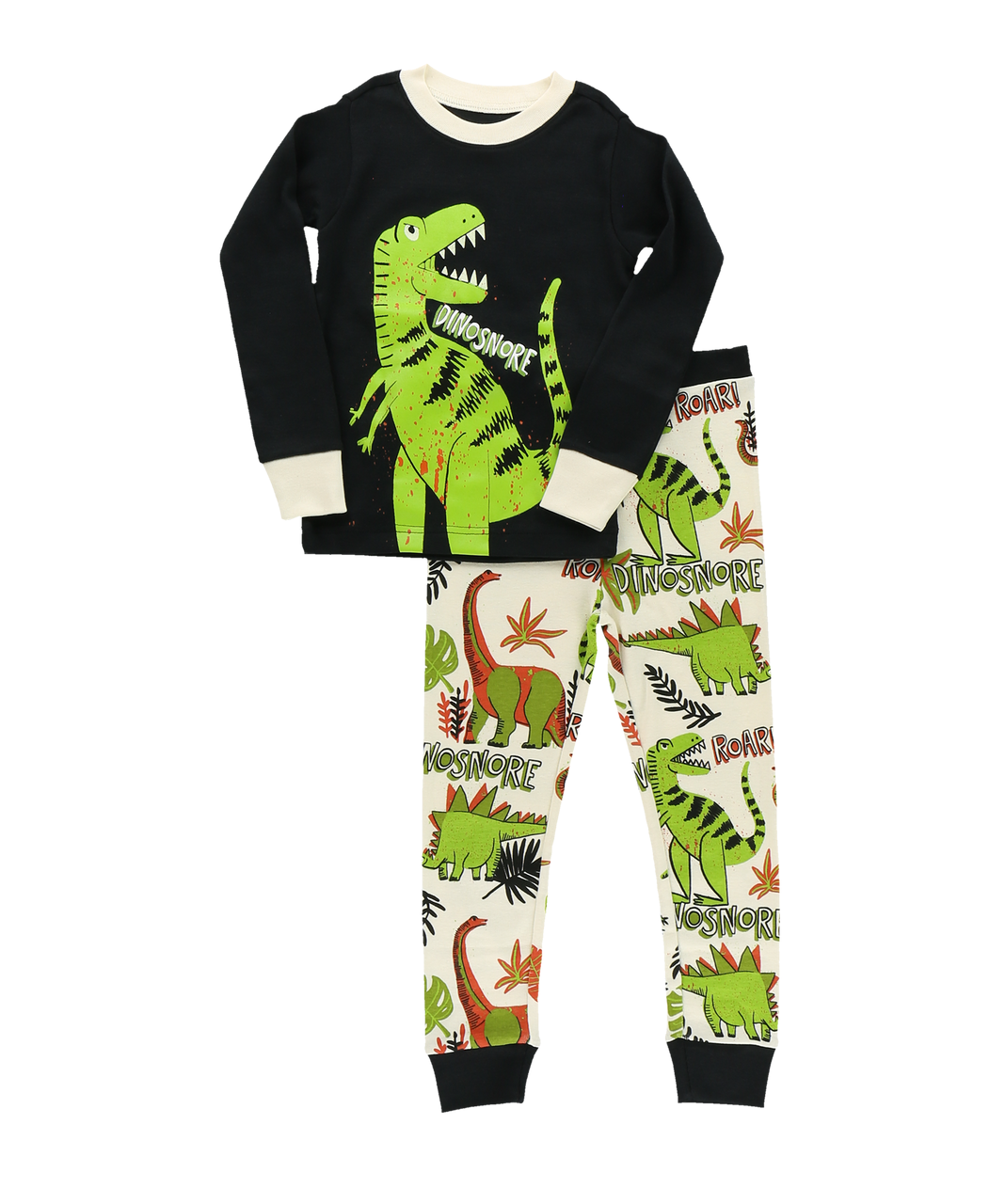 Lazy One, Boy Dino Snore PJ Set, KID988B, Green