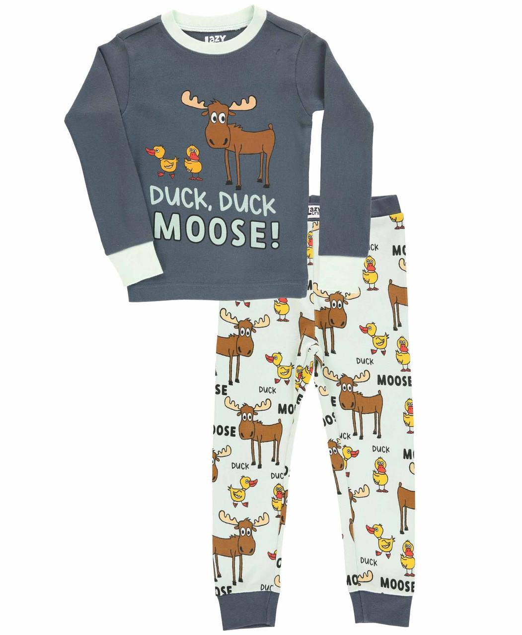 Lazy One, Duck Duck Moose PJ Set, KID521B, Blue