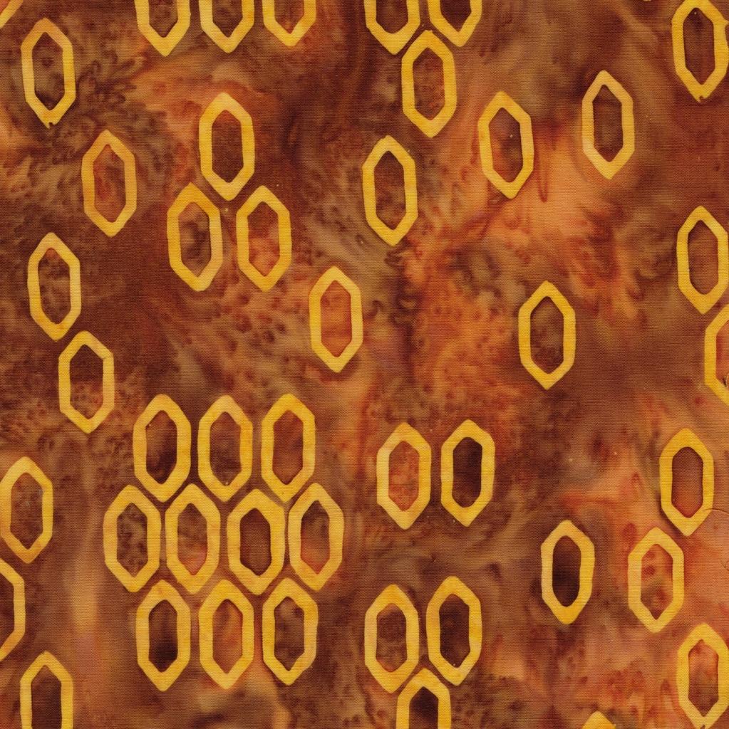 Lumin Fabrics, Bees And Hexies, 712603079, Sienna,