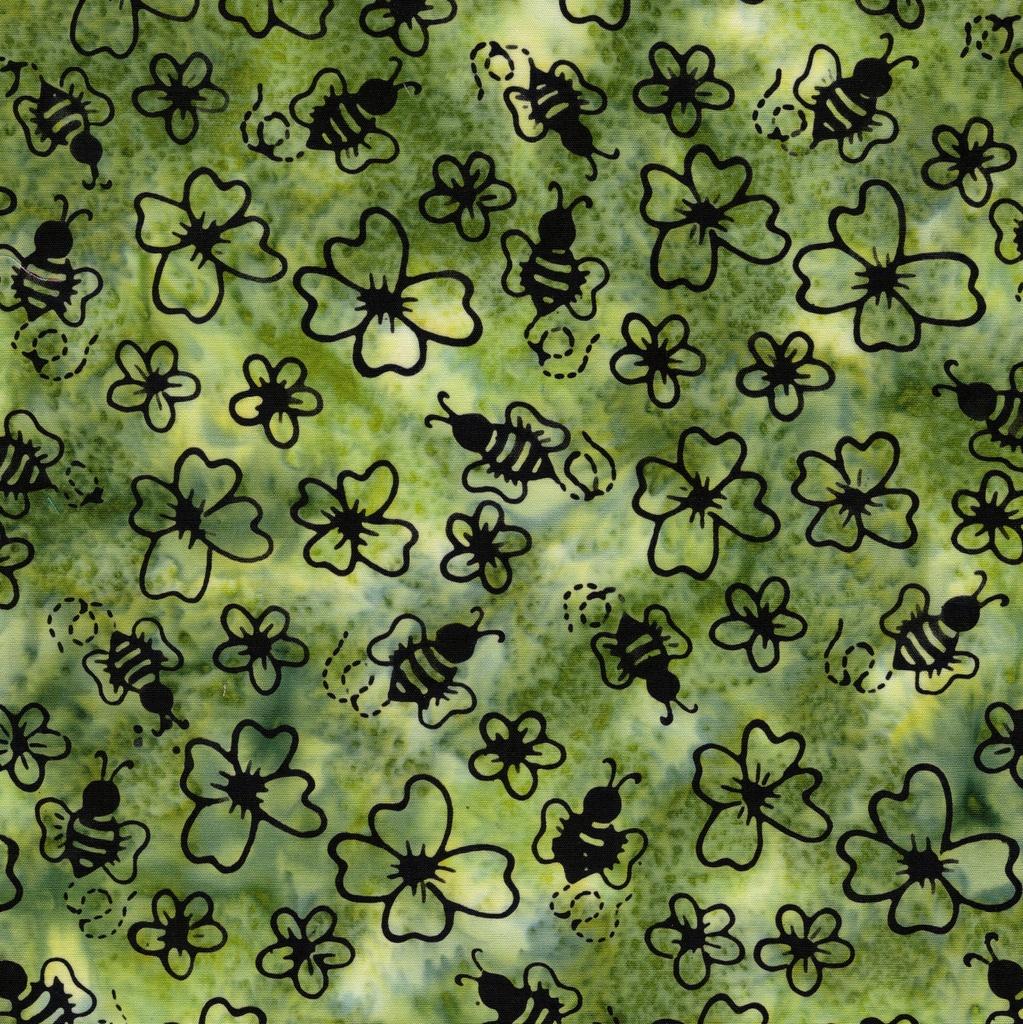 Lumin Fabrics, Bees And Hexies, 712605630, Lemongrass,