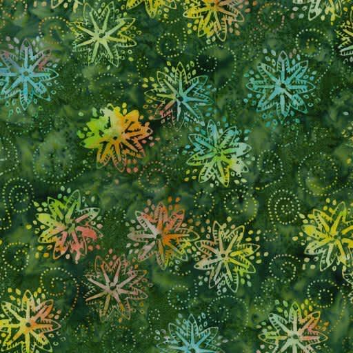 Mandarin Grove - Pinwheel Batik, TONGA-B6169-PINE, Pine