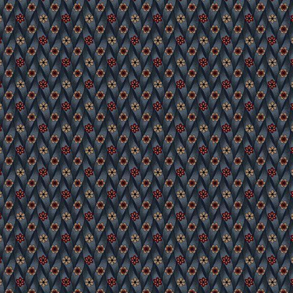 Marcus Fabrics Maple House, R170830D, Navy, Pam Buda