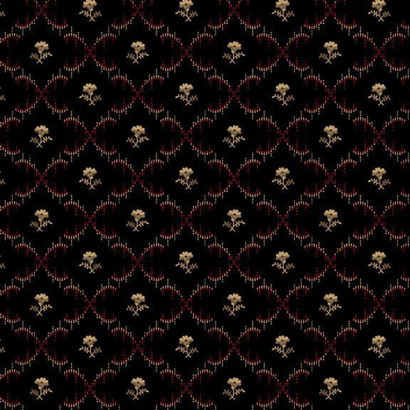 Marcus Fabrics Strawberry Emery, R170869D, Black, Pam Buda