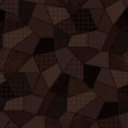 Maywood Studio, Patchwork Woolies, MASF11310-JA, Black/Brown,