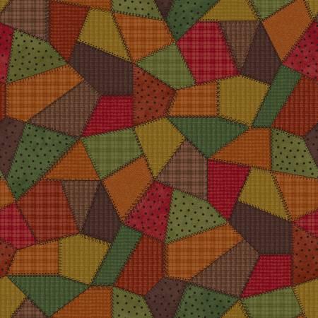 Maywood Studio, Patchwork Woolies, MASF11310-OZ, Orange/Multi,