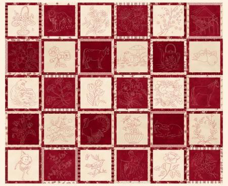 Memories In Redwork, 2955P-88, Scarlet,