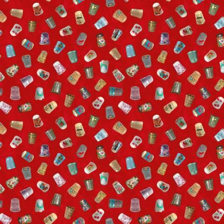 Michael Miller, Aimee Stewart, Vintage Sewing Stash, DDC11017-RED, red