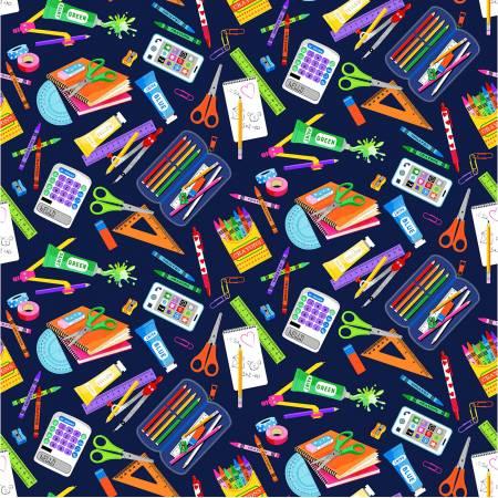 Michael Miller, MMF Collection, Back to School, CX10950-NAVY-D, Navy