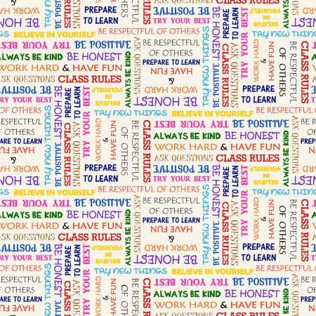 Michael Miller, MMF Collection, Back to School, CX10956-CREA, Cream