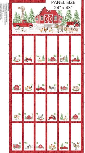 Northcott, Barnyard Christmas, 28809-24, Panel