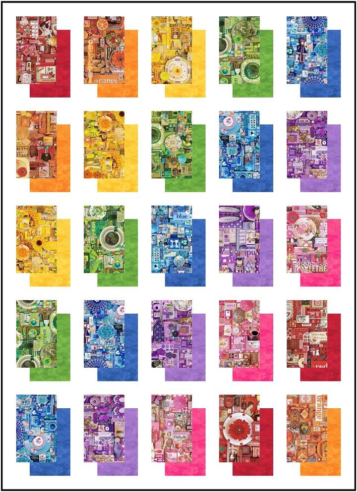 Northcott Color Collage II Pattern, PTN2842-10, Shelley Davies